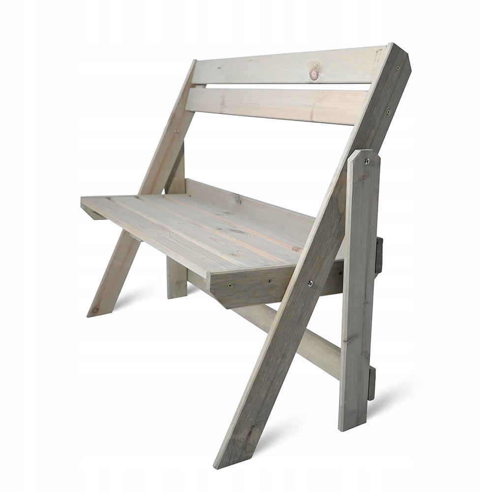 Dřevěná Skládací Zahradní Lavička Na Terasa Balkon EKO105X46X89 Světle Šedá