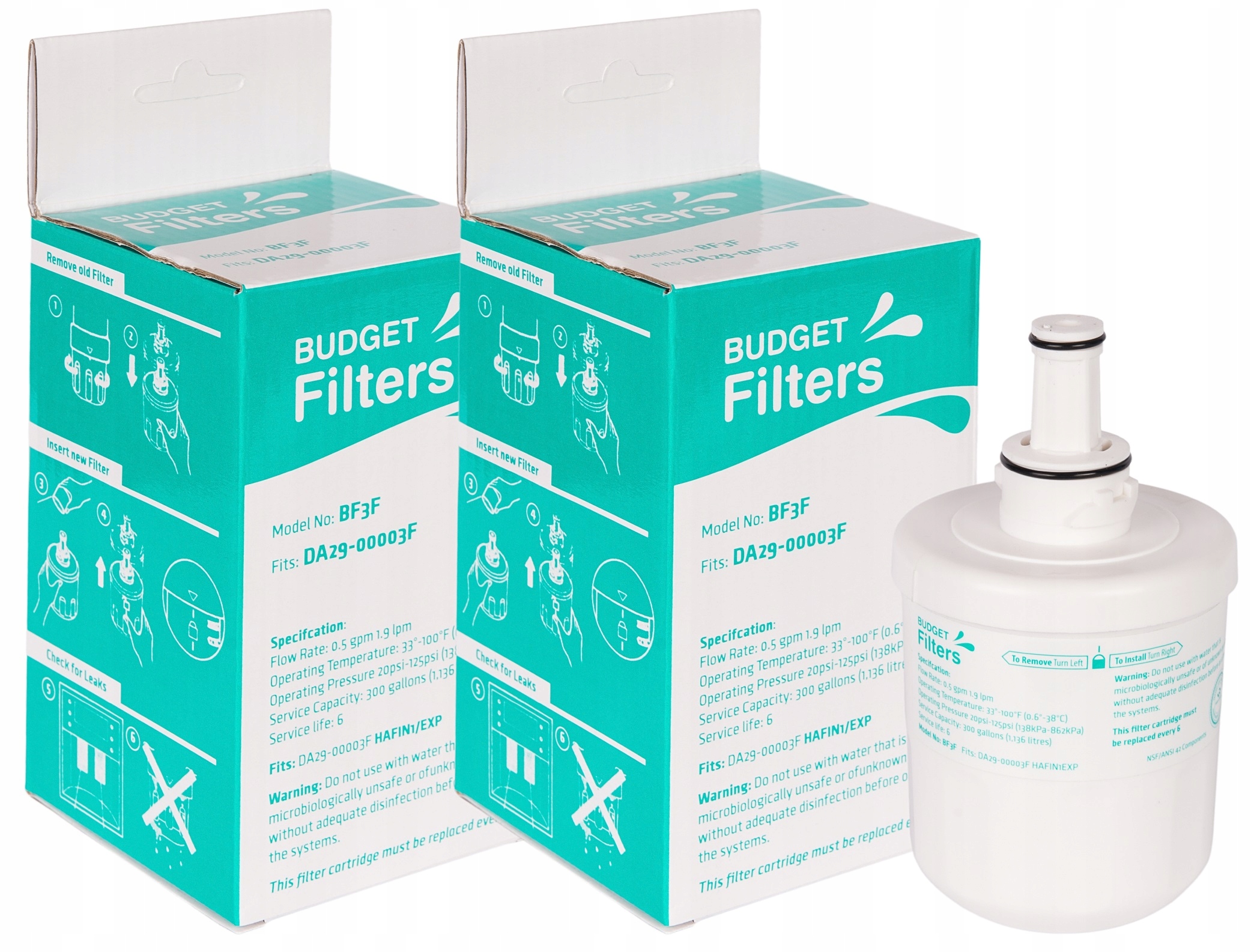 2x Filtr do lodówki Samsung DA29-00003F RFG23UERS1