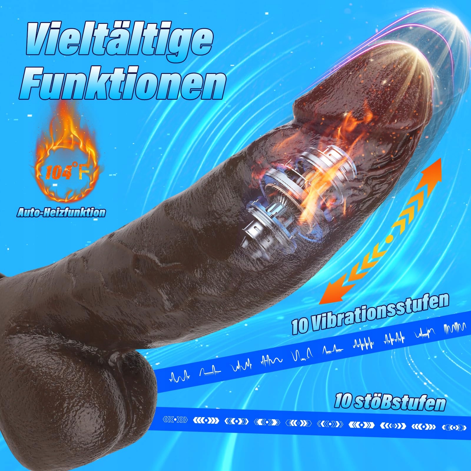 REALISTISCHER DILDO 21CM SILIKON Z PODGRZEWANIEM I WIBRACJĄ DLA KOBIET — miniatura 2