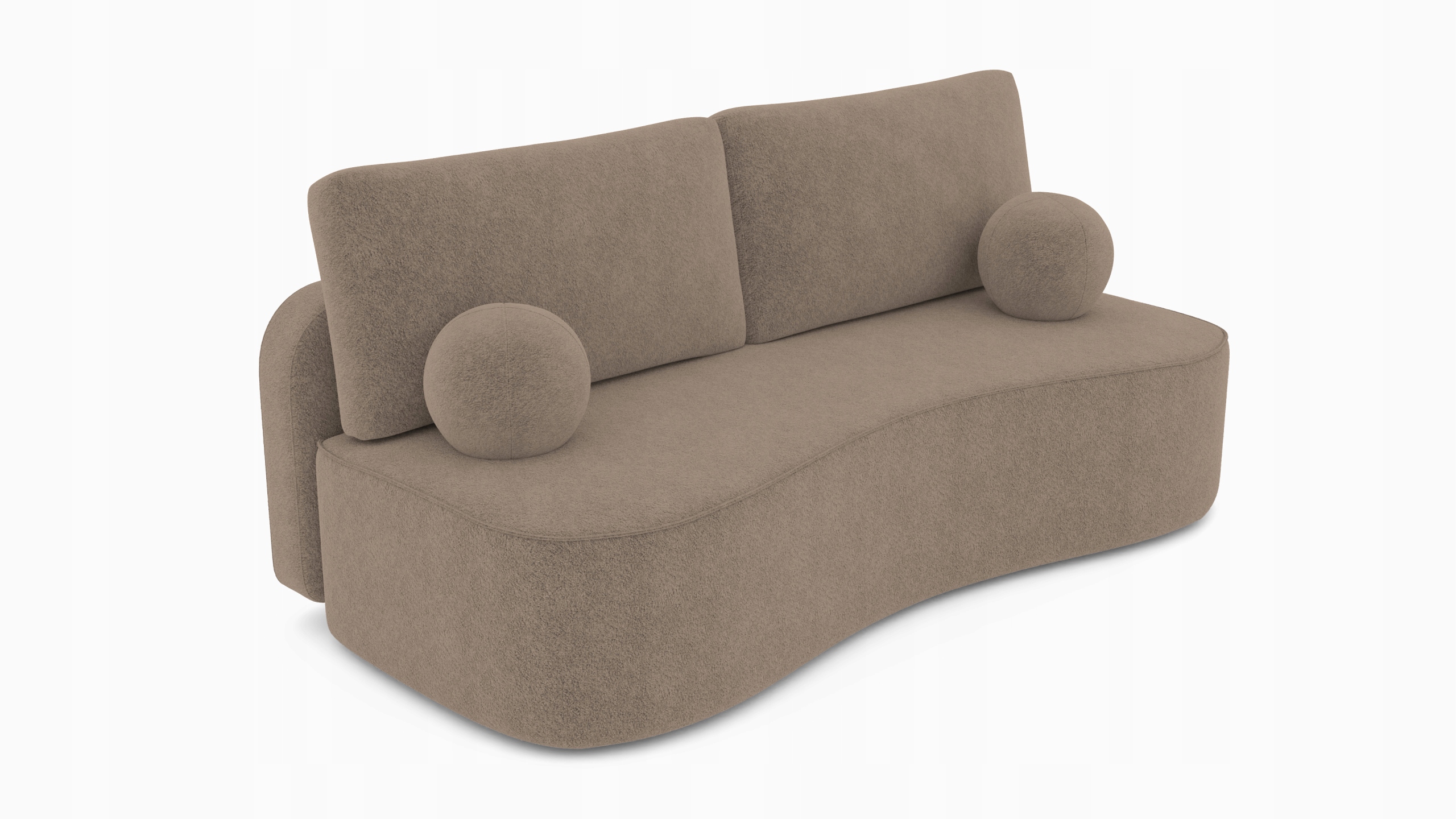 Pohovka Sandro Rozkládací pohovka s funkcí spaní Boucle Baranek Béžová