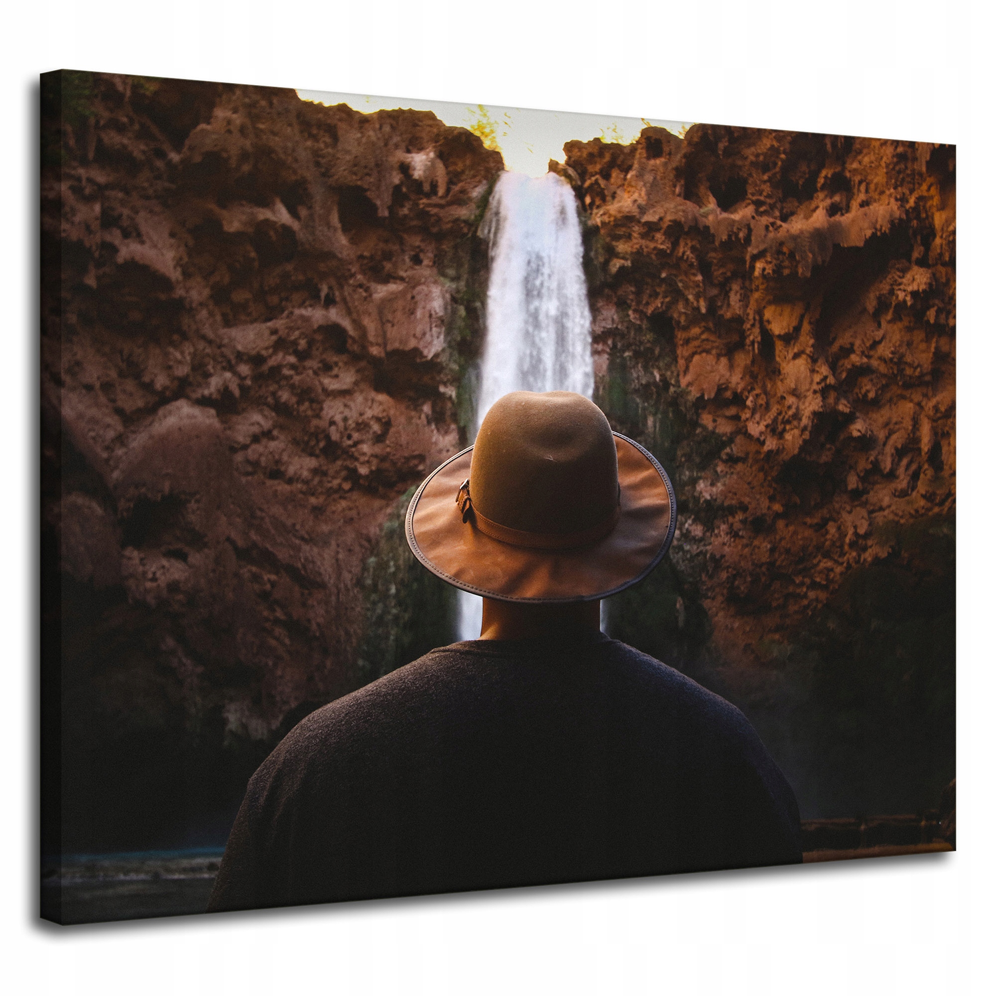 Obraz na plátně Lidé Vodopád Hory 100x80