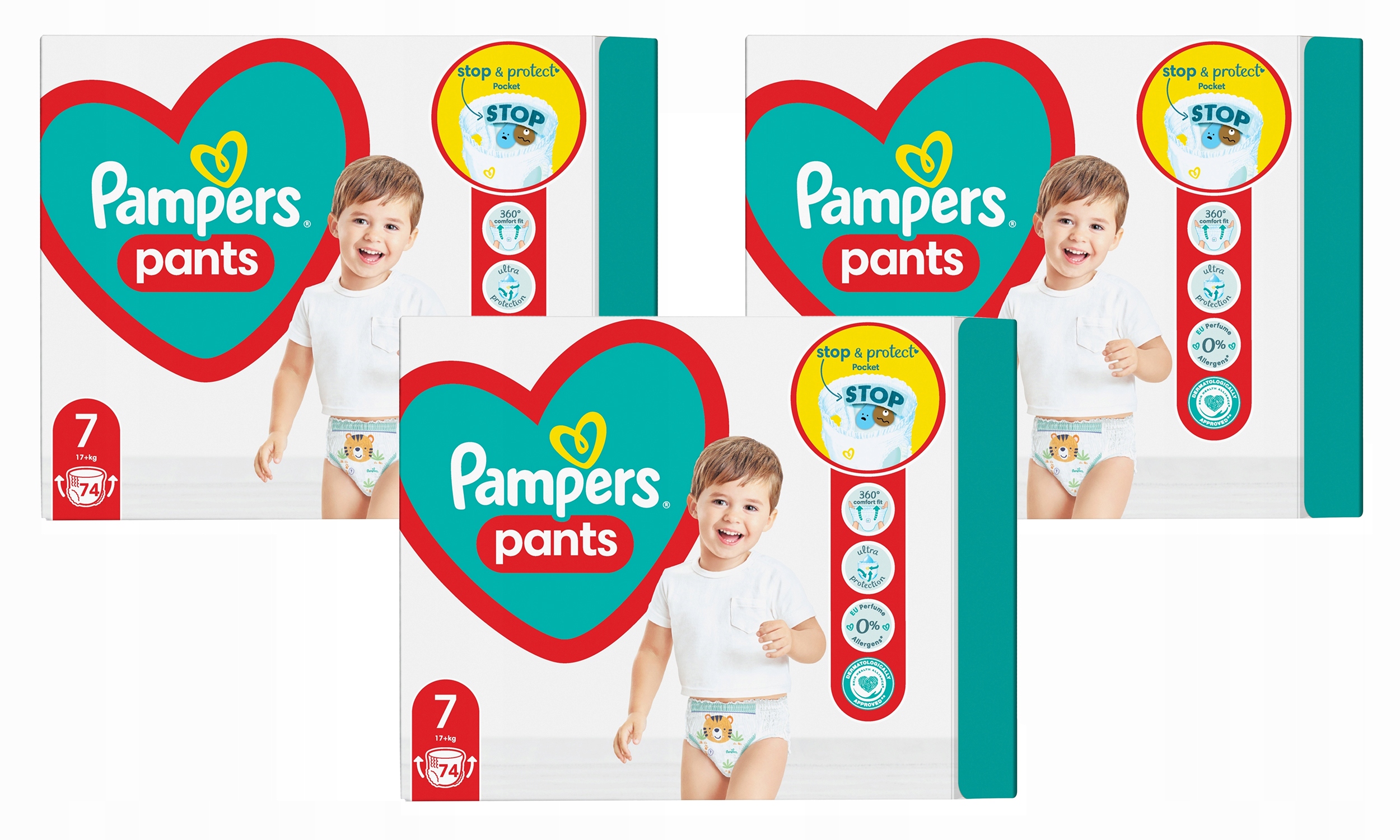 Pampers Pants 7 17+ kg Pieluchomajtki 3 x 74 szt.