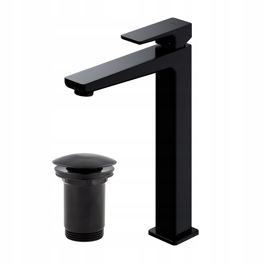 Bateria umywalkowa Omnires Parma czarna korek b/p