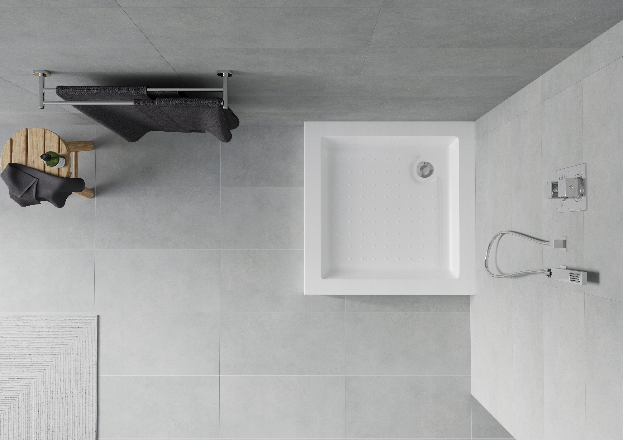 MEXEN RIO BRODZIK KWADRATOWY 80 x 80 cm NOGI SYFON Głębokość 80 cm