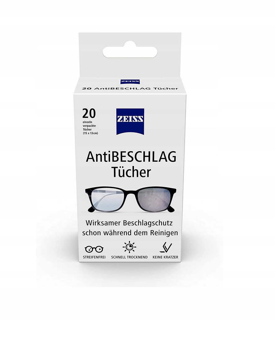 

Zeiss Anti Fog Chusteczki Przeciw Parowaniu 20szt