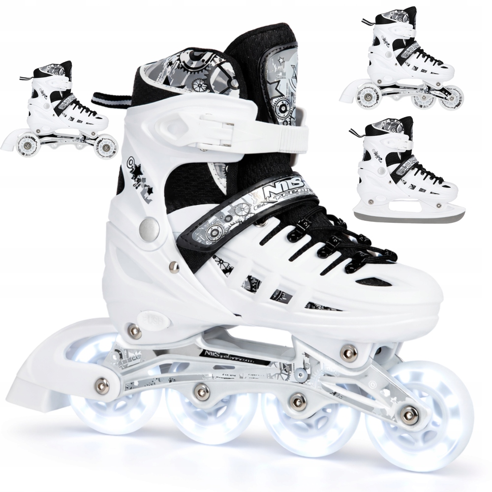 Łyżworolki Regulowane Rolki Rekreacyjne Kółka Led Dla Dziecka 4w1 39-42