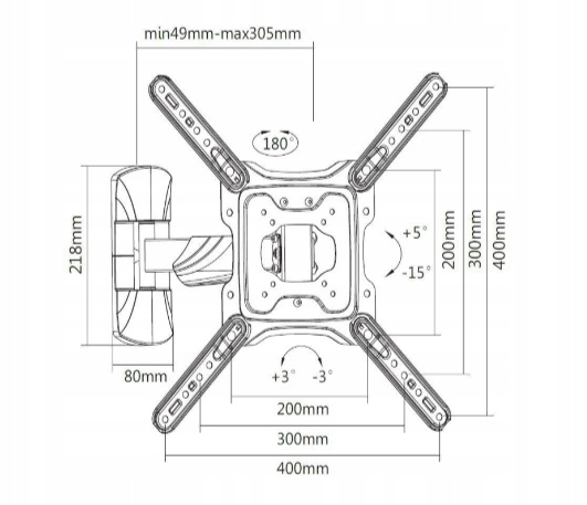 Nástenný držiak pre Tv Viggo Design WML-5535-F Ramenný 23-65 palcov