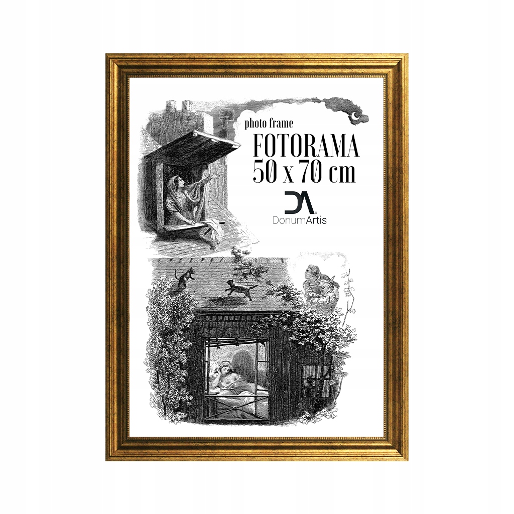 Fotorám Lissa 50x70 klasický dekorativní zlatý