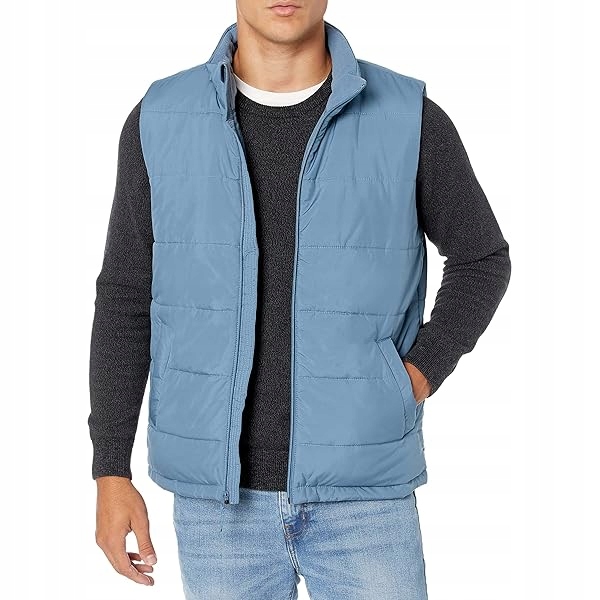 Amazon Essentials Modrá Ležérní Péřová Vesta Na Zip XL 6FA