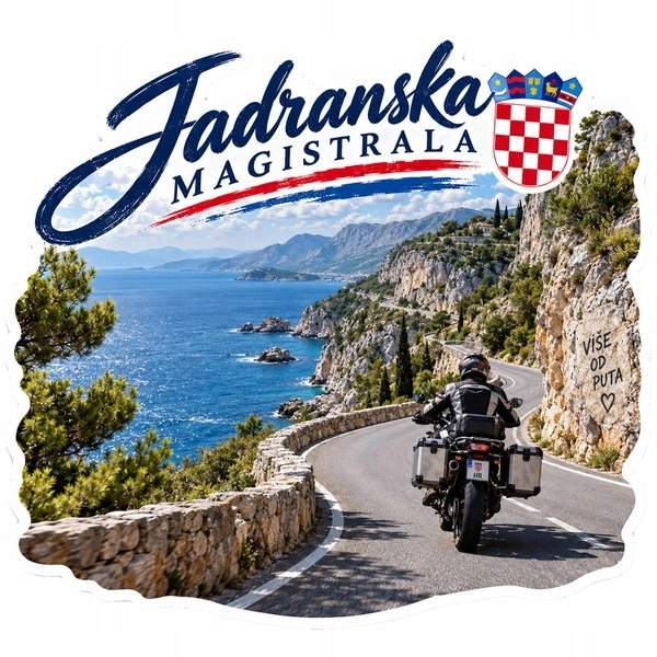 Naklejka Jadranska Magistrala Chorwacja na kufer walizkę kamper motocykl