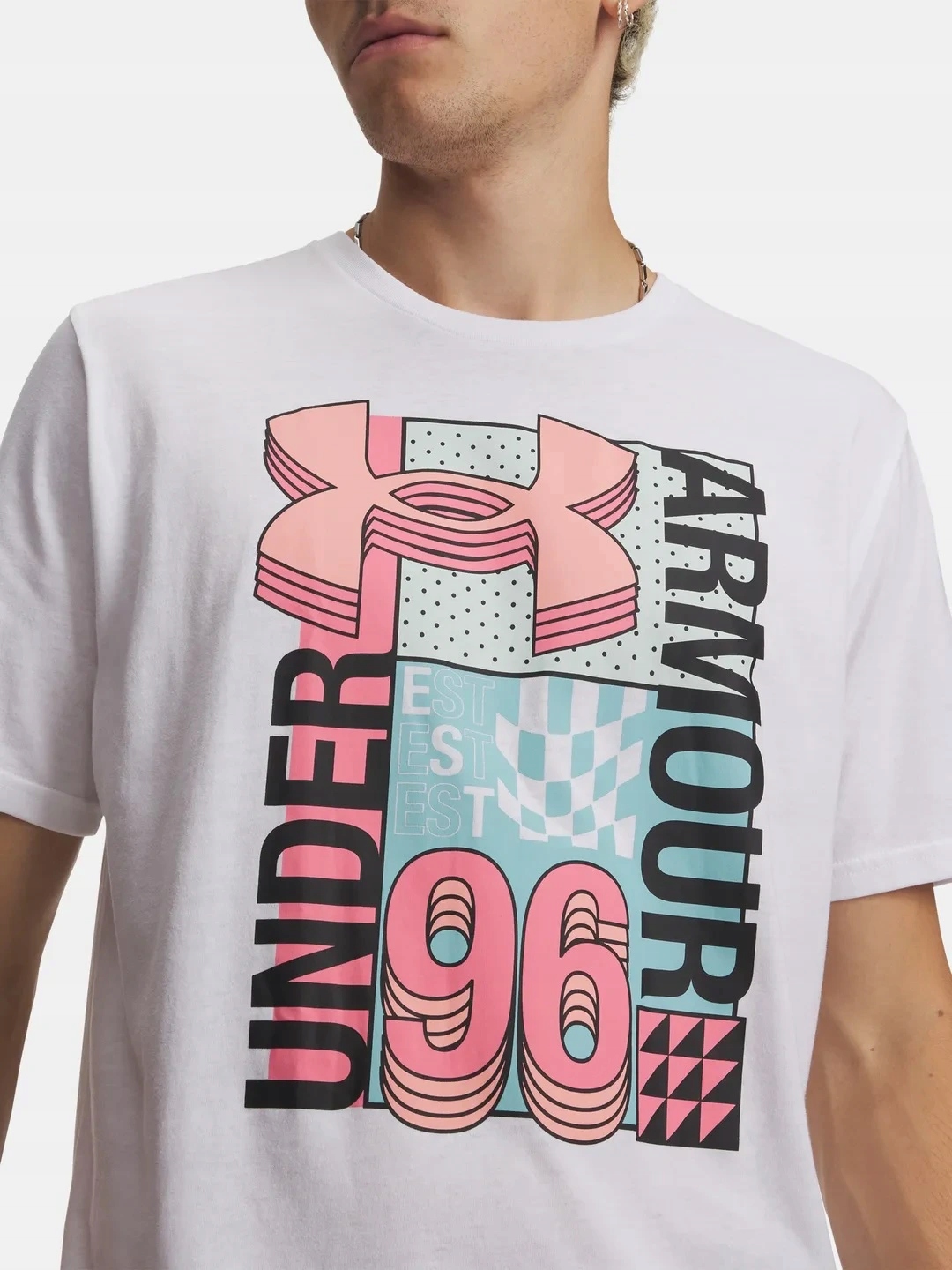 Pánské tričko Under Armour Ua M Logo Collage Ss bílé 6009244-100 200023