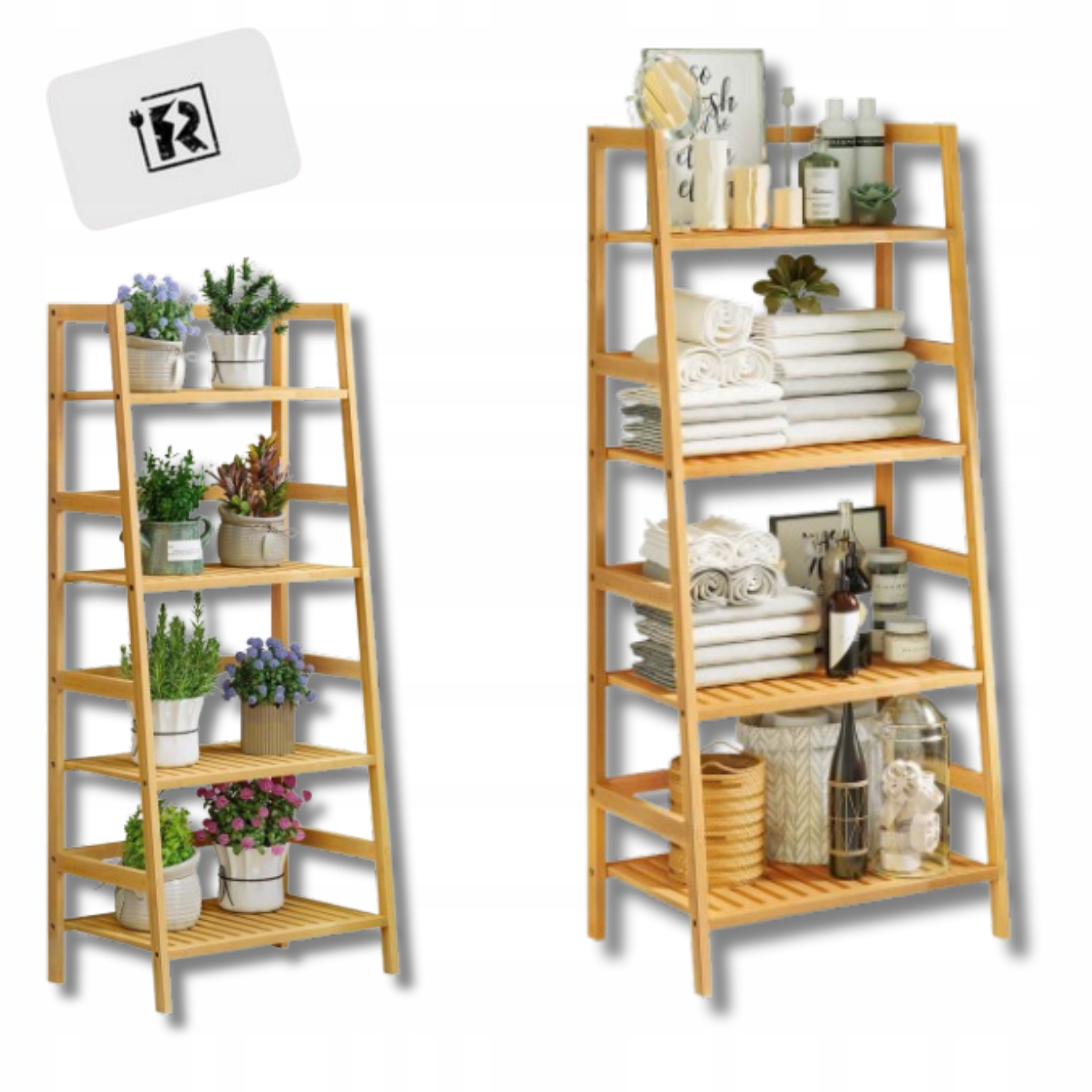 Bambusový kúpeľňový regál, knižnica, kvetinový záhon, kredenc, multifunkčný