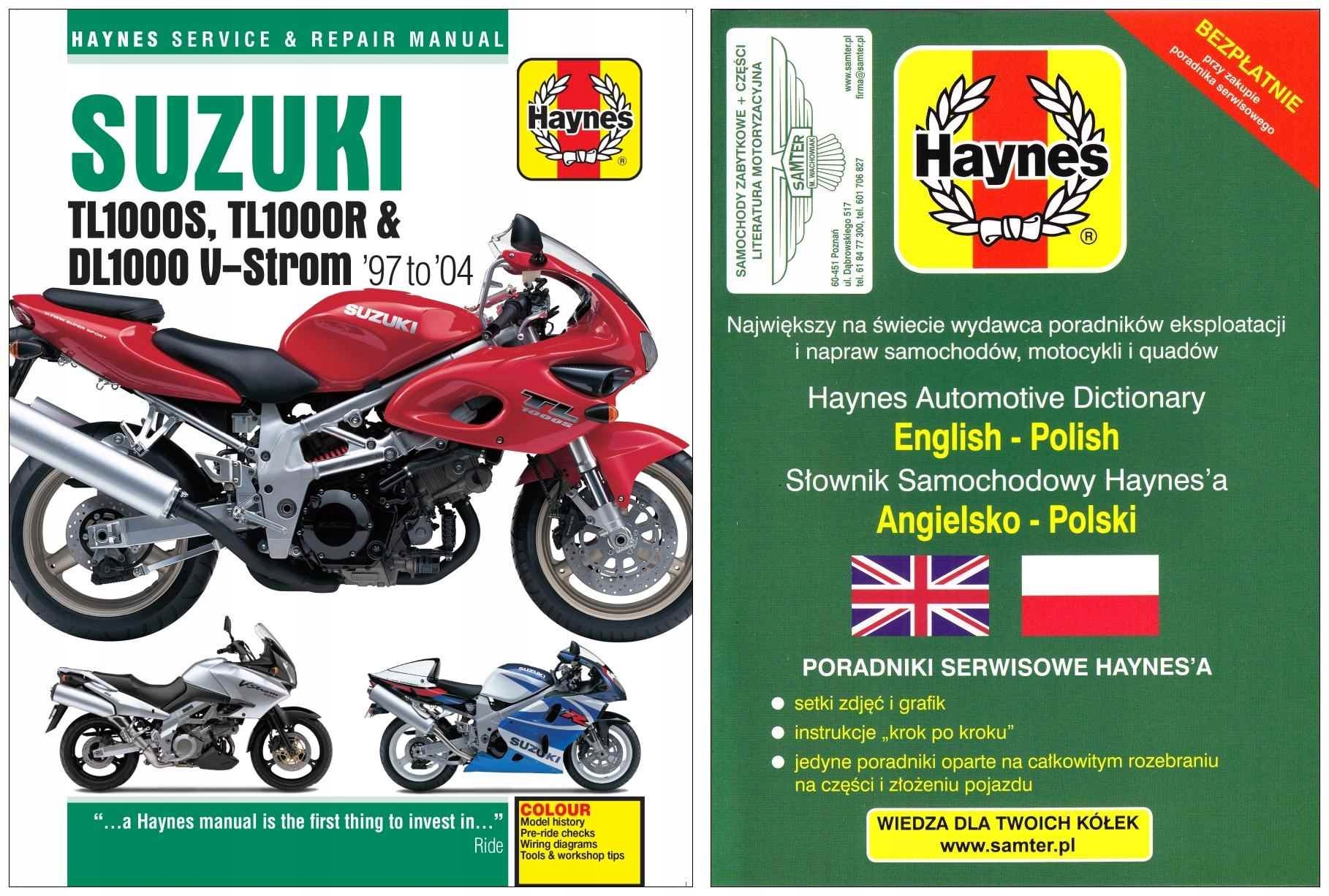Suzuki TL1000 DL1000 V-Strom (97-04) instrukcja napraw Haynes +GRATIS 24h