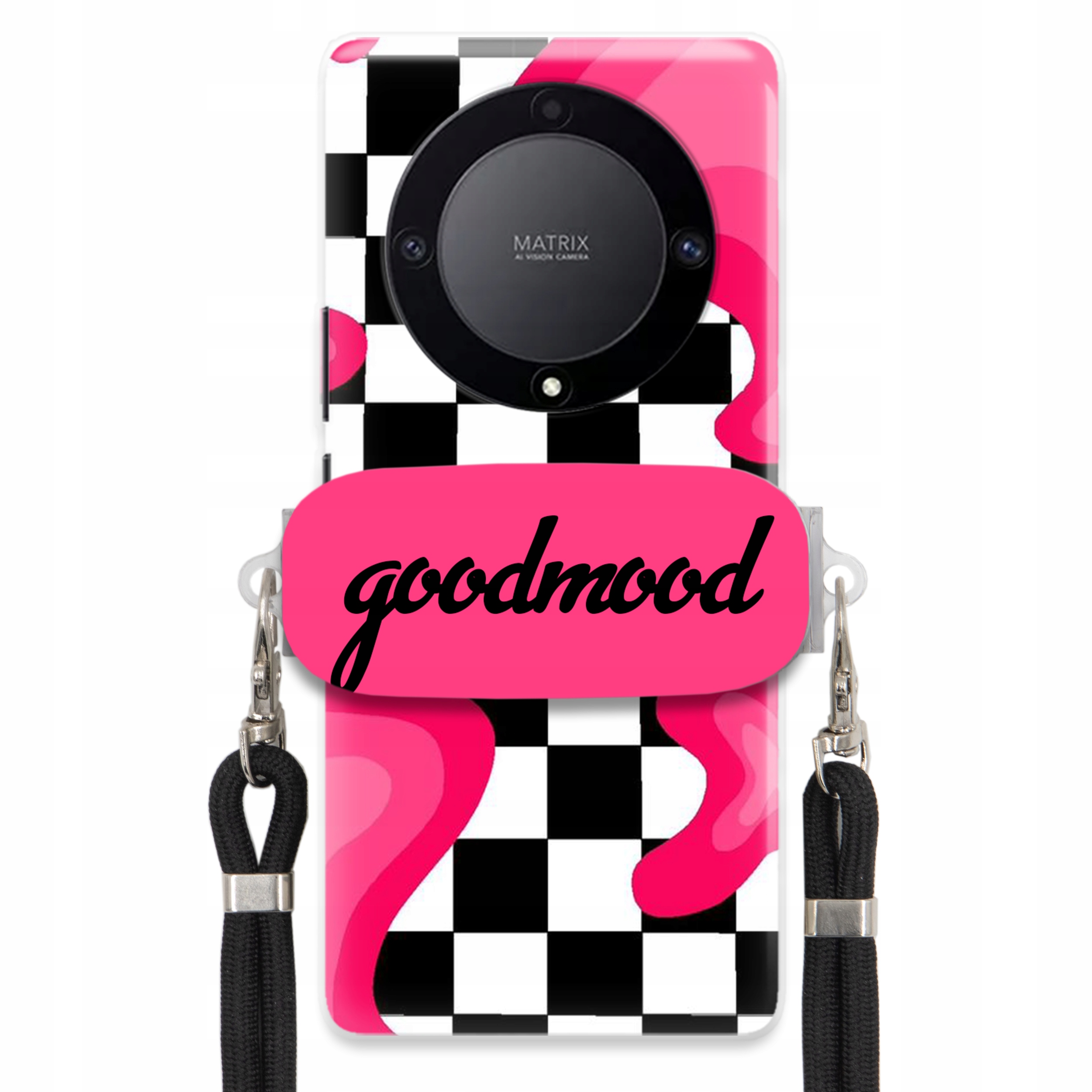 Puzdro Na Huawei Honor X40 5G Sada Case Držiak Na Vodítko Čierna Pre Teen Splash