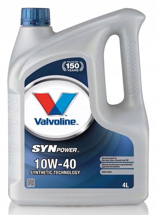 

Valvoline 10W40 4L. Synpower Silnikowy Olej Półsyn