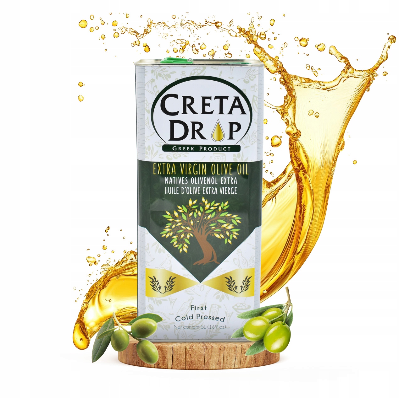 Řecký olivový olej Extra Virgin Creta Drop – 5L Nová Sklizeň