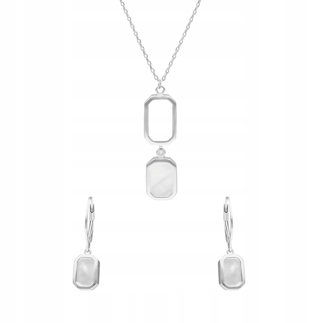 Elegantní komplet s perleťovou hmotou stříbro