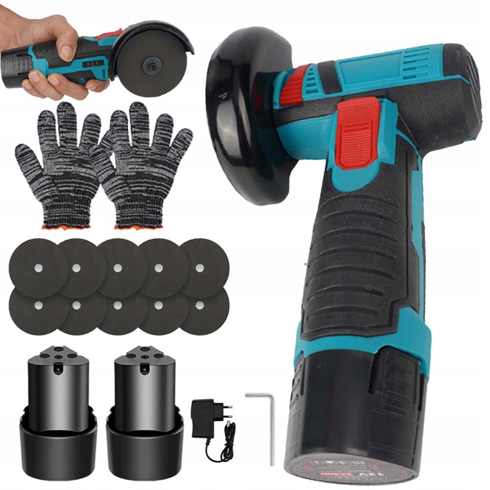 Szlifierka Kątowa Akumulatorowa Mini Gumówka 19500 Rpm Klucz 2XAKU 12V