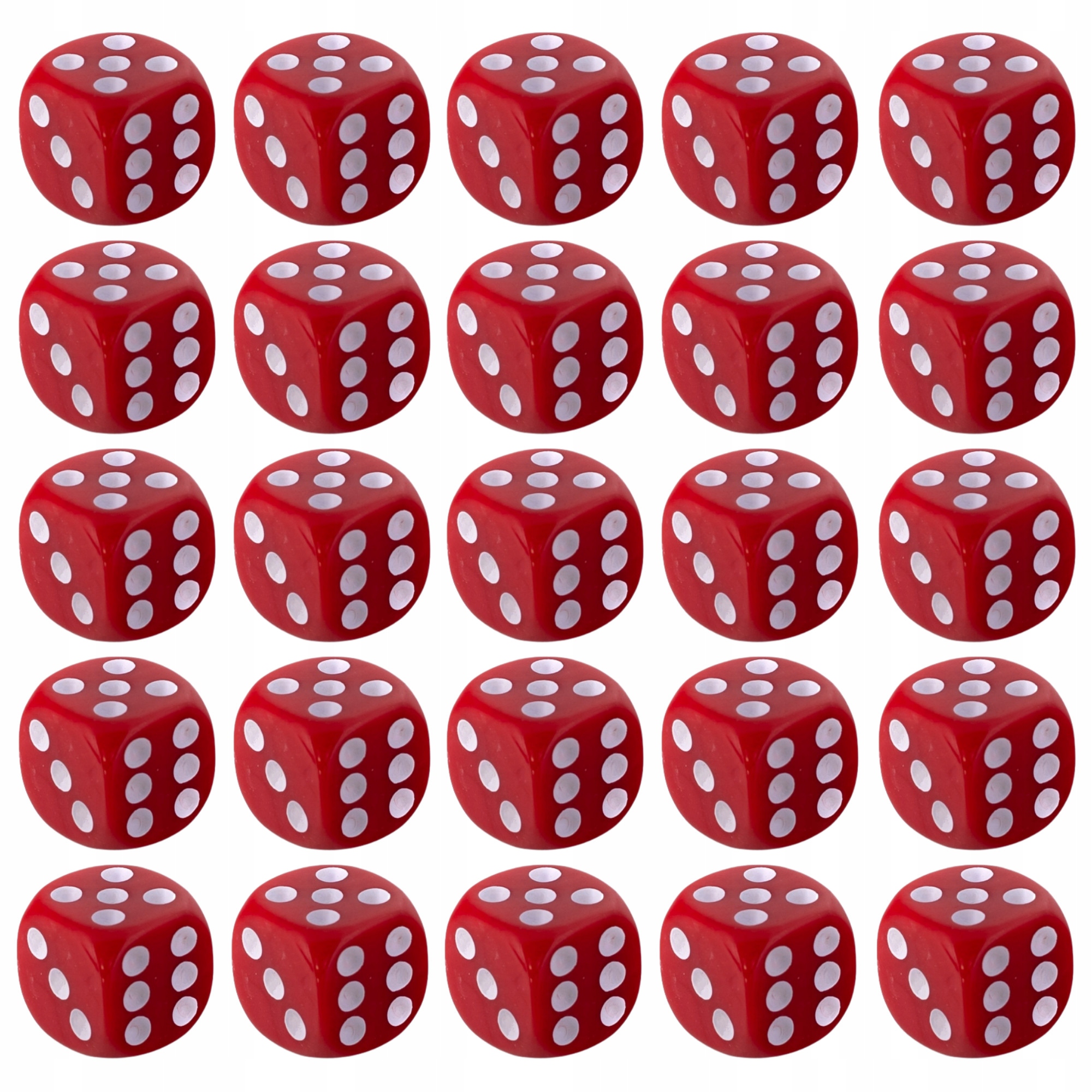Zestaw 25 Kostek K6 Rpg Kość Czerwona 1,1 CM