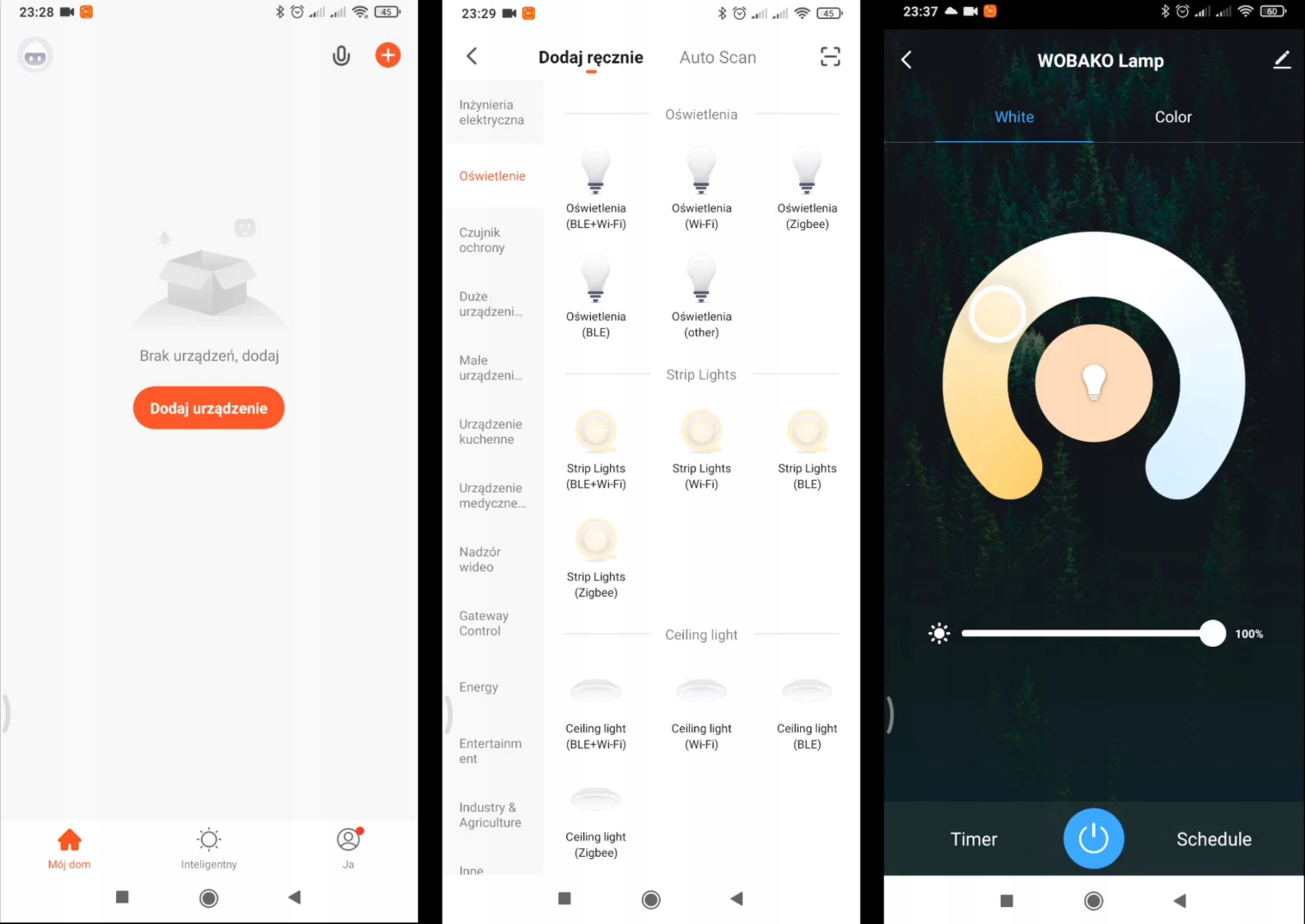 Inteligentna Lampa PLAFON żyrandol Smart Home Tuya Materiał dominujący aluminium