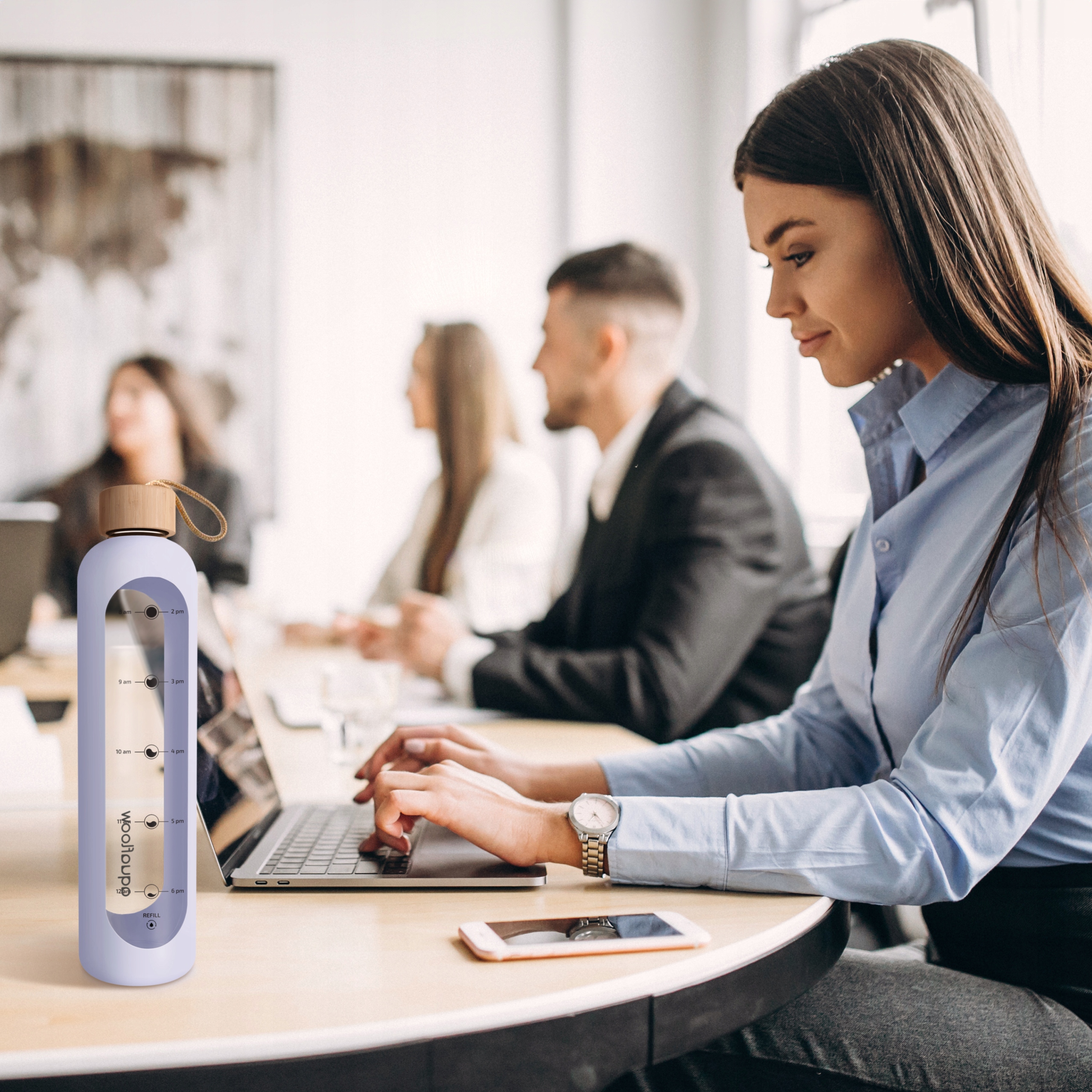 Motivációs üveg kulacs AquaFloow MotivateGlass 1L lila Gyártó kódja AF207-1000-VI