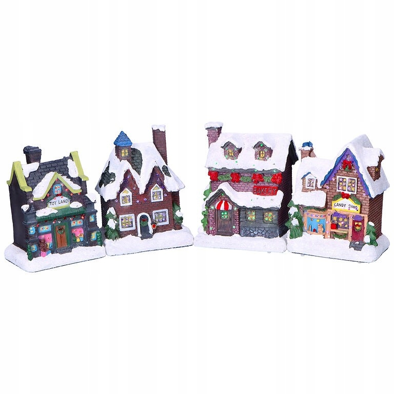 Figura bożonarodzeniowa domek ośnieżony ledowy