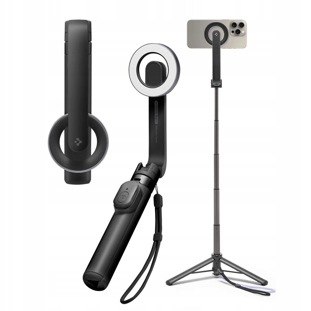 Selfie stick Spigen S571W MagSafe Bluetooth z tripodem czarny