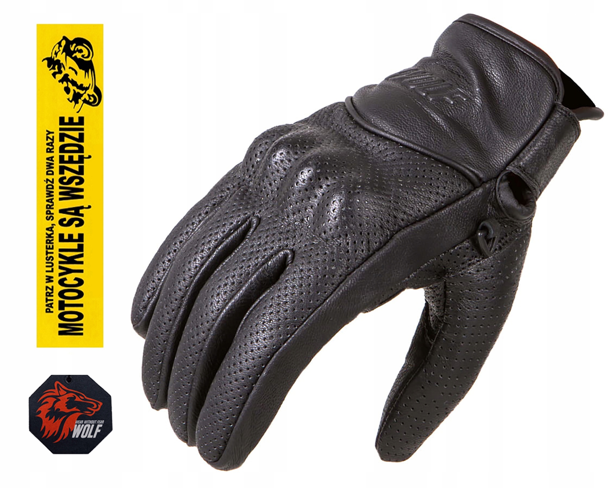 Rękawice Motocyklowe Skórzane Męskie Wolf Roadster Black XL Gratisy