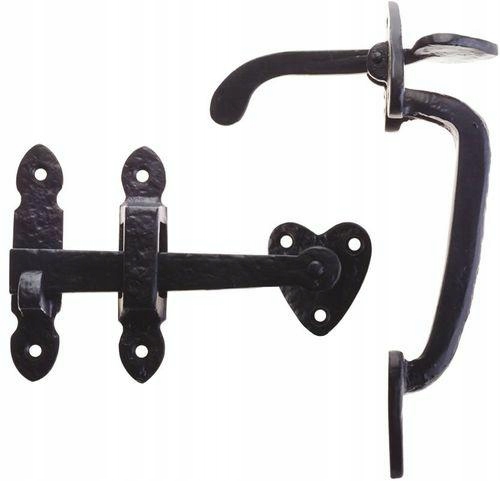 Zamknięcie ryglowe czarne 127mm do bram furtek