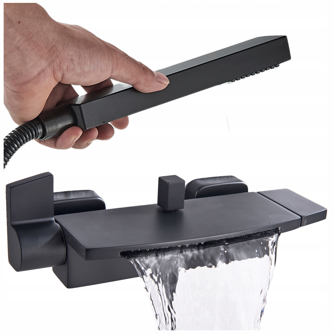 Vodopádová Čierna Vaňová Batéria S Poličkou A Sprchou