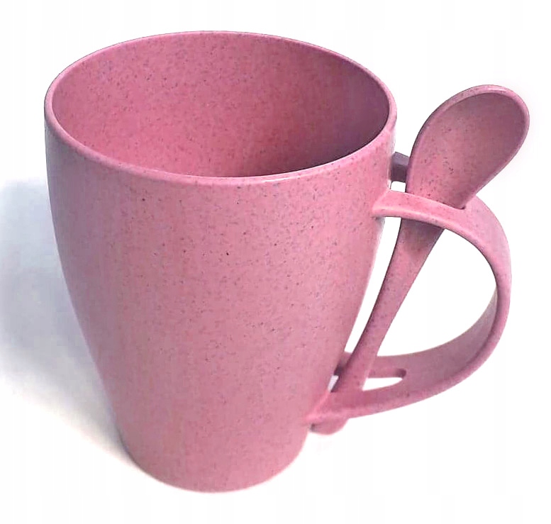 

Kubek z łyżeczką 350ml różowy