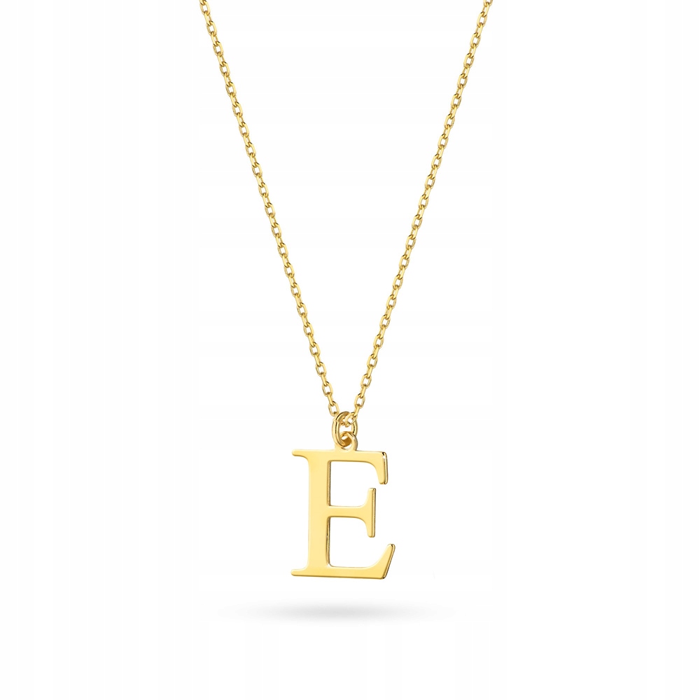 Pozłacany Srebrny Naszyjnik pr. 925 Literka E