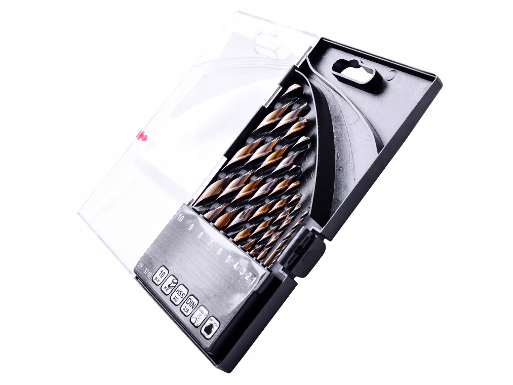 Zestaw wierteł do metalu 10 szt. 1-10 mm HSS M2 Verkato VR-3710