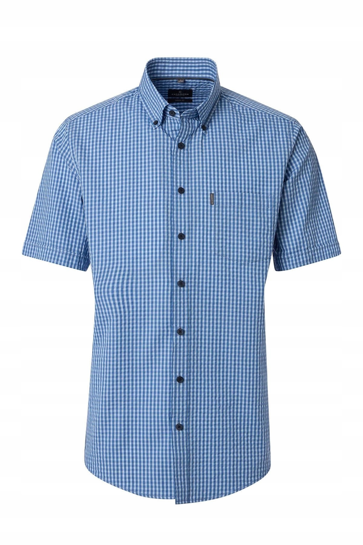 Casa Moda Košile S Krátkým Rukávem, Velké Velikosti, Modrá, Kostkovaná, 6XL