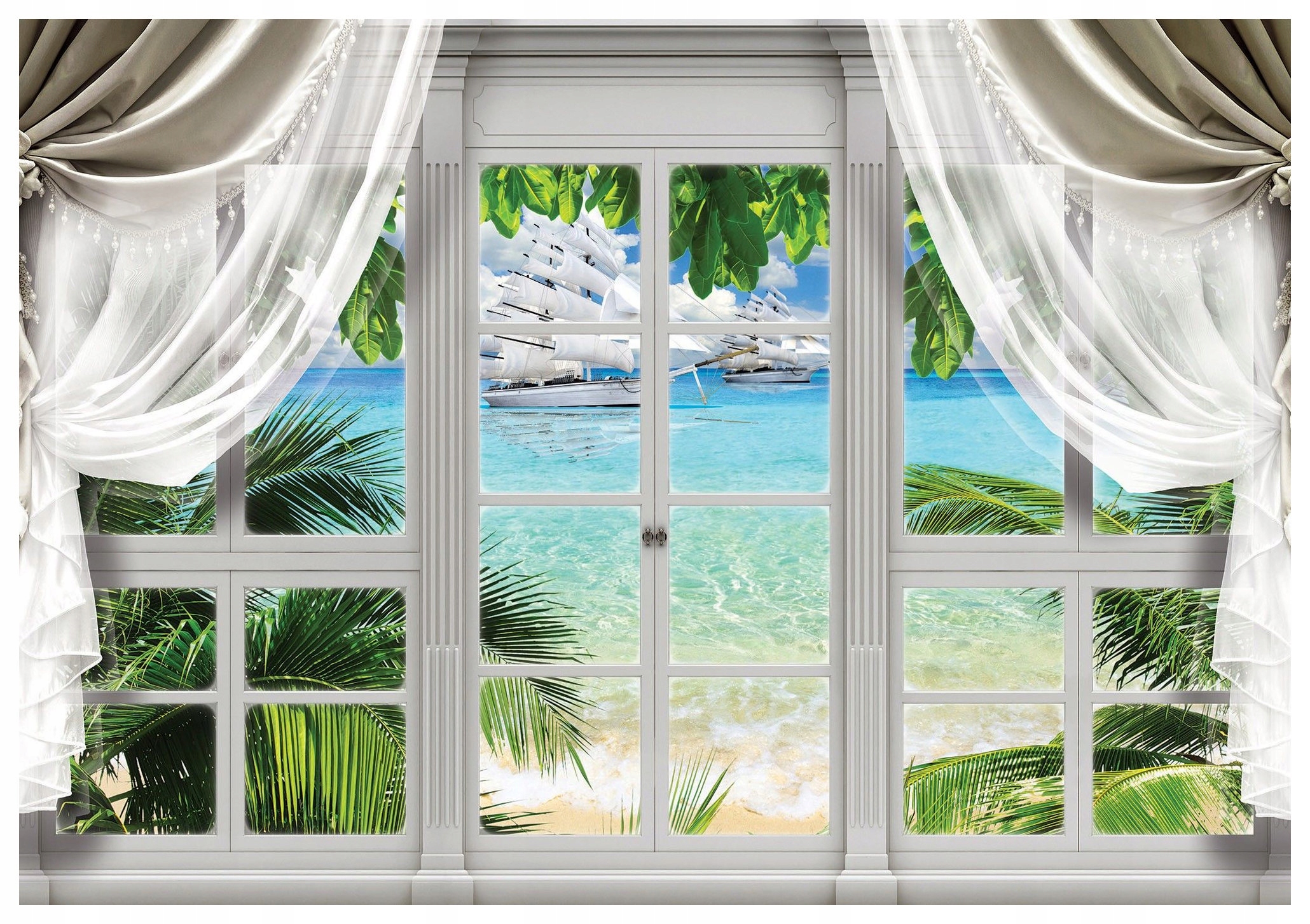 Vliesová fototapeta Pláž Moře Palmy Relax 416x290 lepidlo