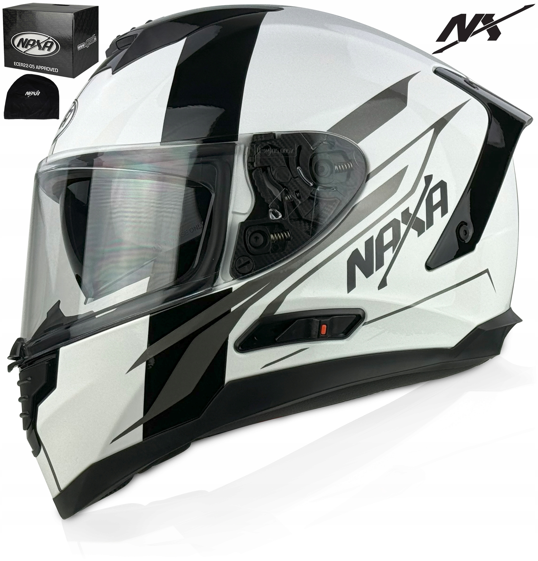 Kask Motocyklowy Męski Damski Integralny| Fullface| Blenda| Naxa F29 r.L