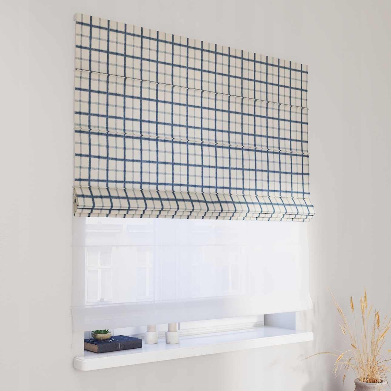 Hotová římská roleta Duo 160 x 170 cm modrá