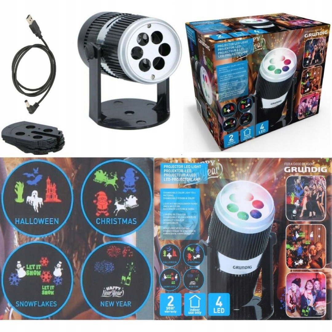 Projektor Led 4 Slajdy 4 Grundig dla dzieci pokój