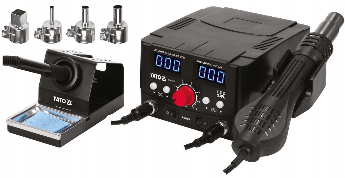

Yato Stacja Lutownicza Hot Air Z Nadmuchem LCD 2W1