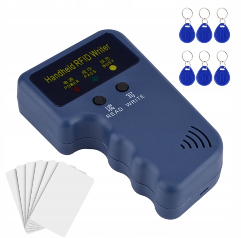 Zestaw RFID 125 kHz z kopiarką, 6x brelok, 6x karta