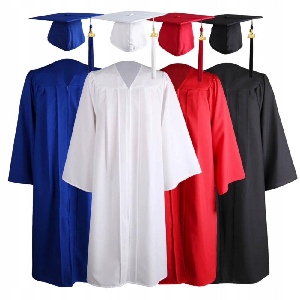 1 Set Graduation Gown Hat Tassel Zipper V Neck Loo Wzór dominujący aztecki