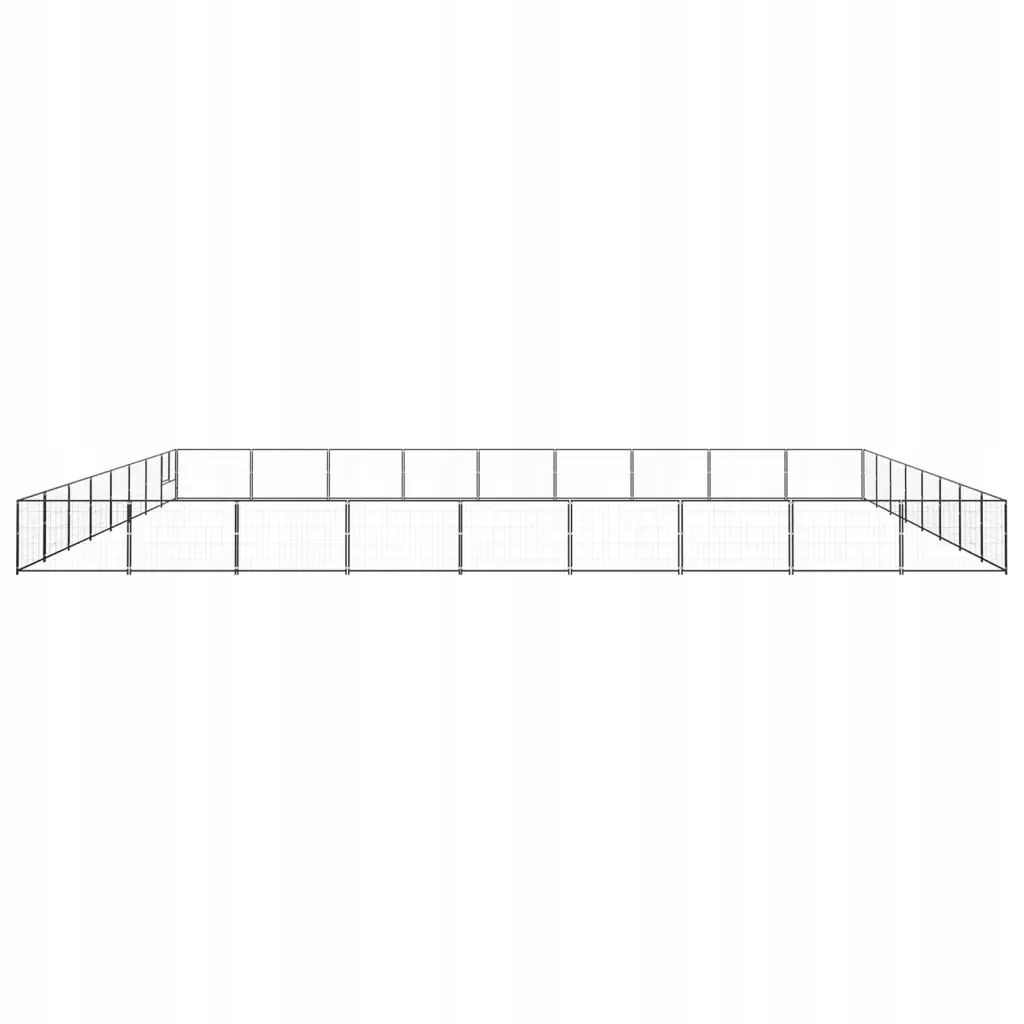 Levně vidaXL Kotec pro psa, černá, 72 m², ocelová