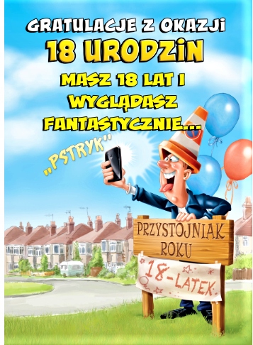 

Śmieszna Kartka 18 Urodziny dla Pana Prezent