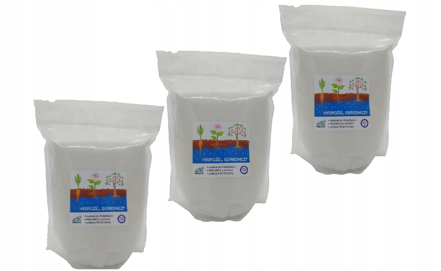 

Hydrożel Hydrogel Agrożel ogrodniczy 3X 1kg Zestaw