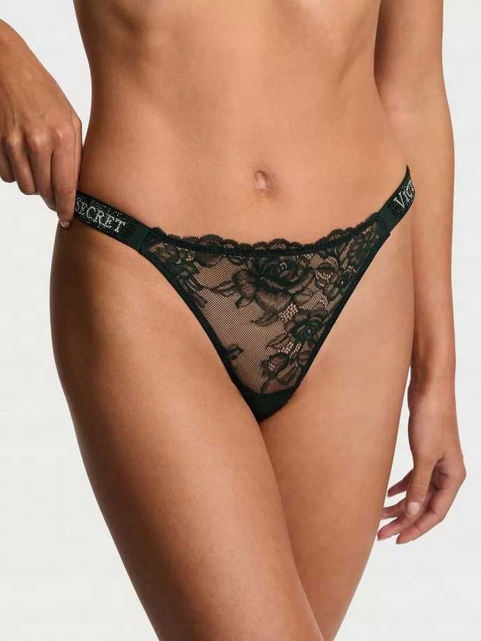 Victoria's Secret dámská tanga Shine Strap s kamínky z luxusní kolekce M