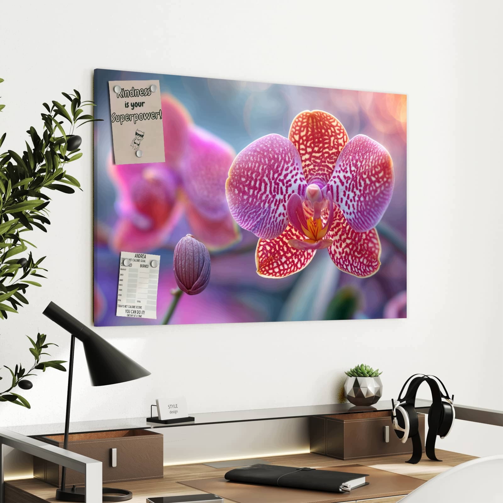 Magnetická tabule Egzotyczne Orchidej 90 × 60 cm