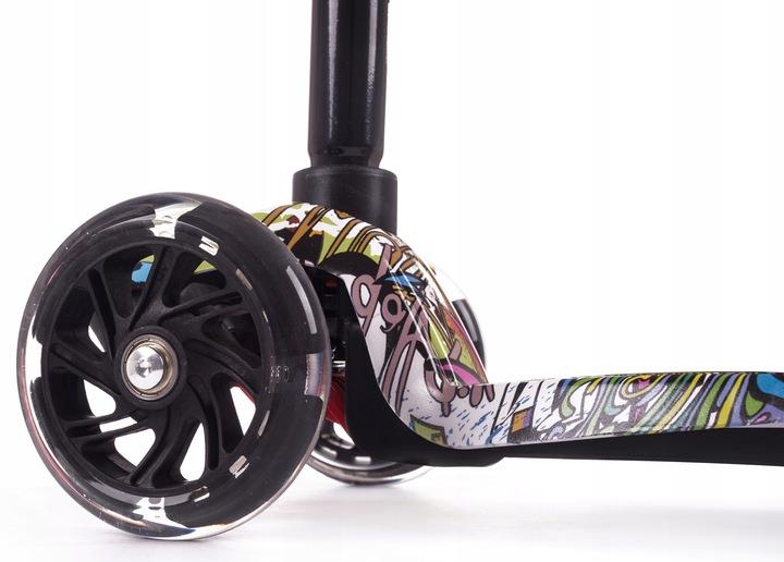HULAJNOGA TRÓJKOŁOWA DLA DZIECI TOBBI-TOYS BALANSOWA KOŁA LED GRAFFITI Liczba kół 3