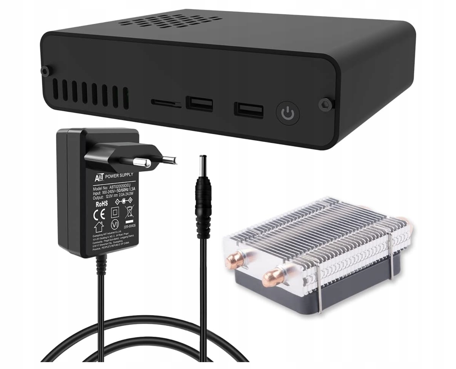 GeeekPi DeskPi Pro V2 Set-Top Box obudowa do Raspberry Pi 4, zasilacz