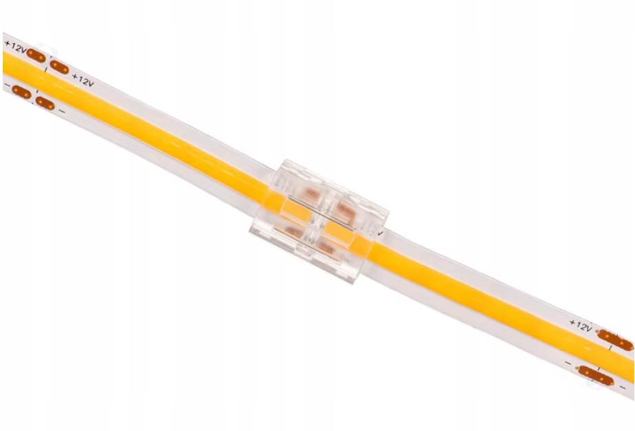 ZŁĄCZKA DO TAŚM LED BEZPUNKTOWYCH COB 8mm IP20 KLIPS PROSTA Typ złączka