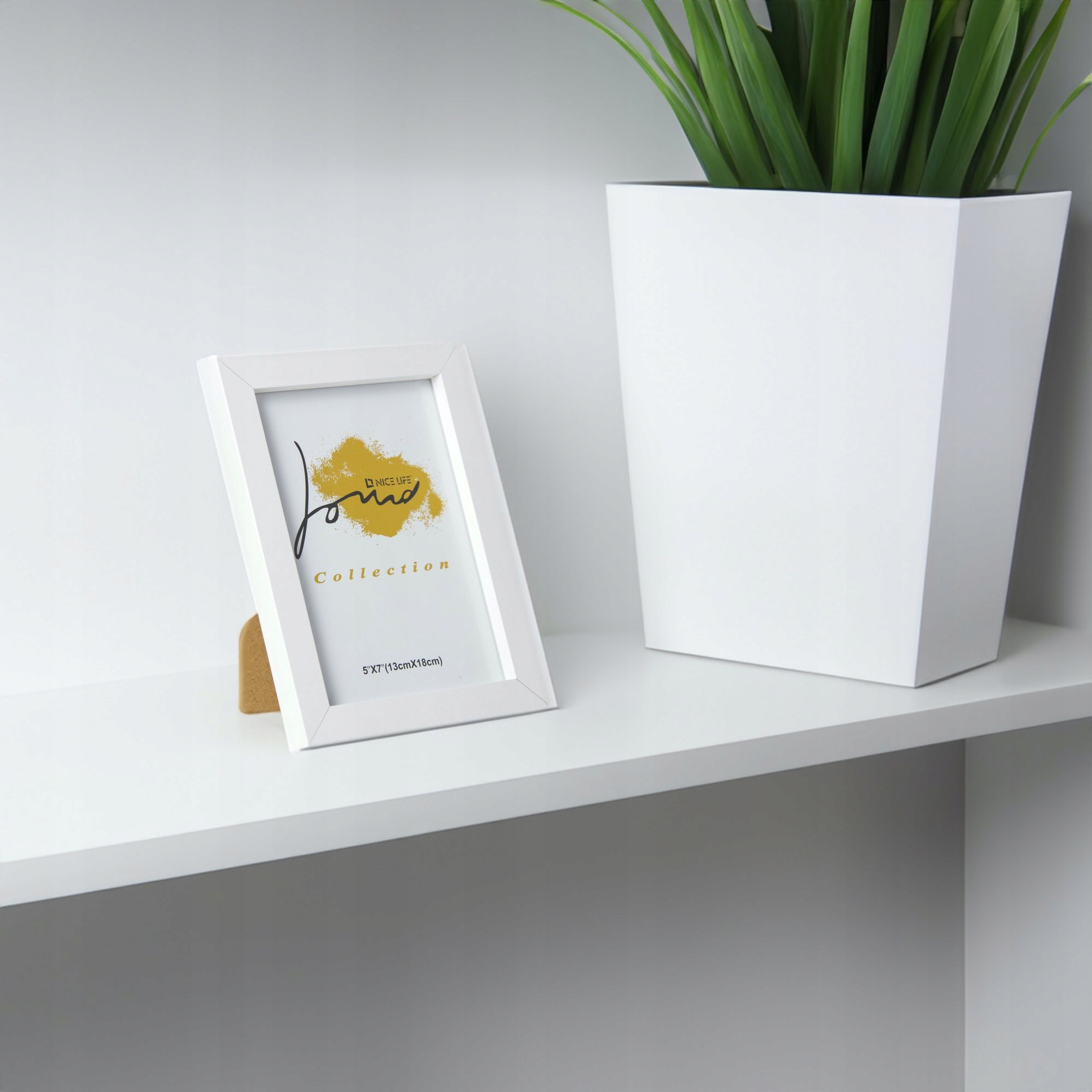 RAMKA NA ZDJĘCIA PLAKAT RAMA STOJĄCA Z NÓŻKĄ 13X18 CM BIAŁA Szerokość produktu 13 cm